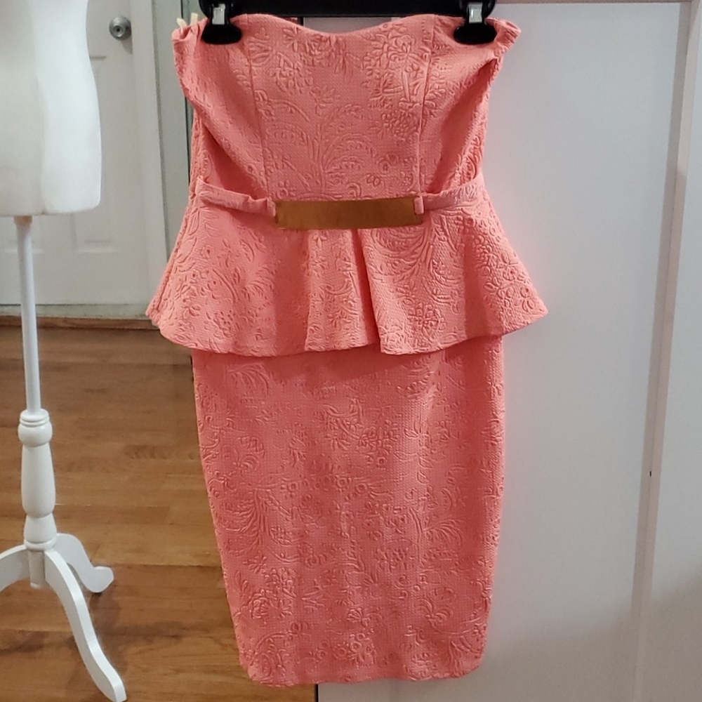 Strapless peplum dress